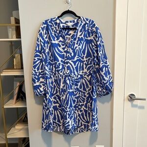 H&M Blue and White Mini Dress